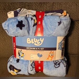 Kids Size 8 Bluey Robe and PJ Set New in packaging